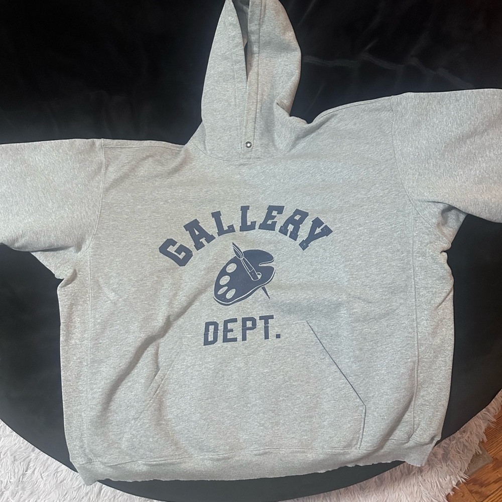 Gallery Dept Gray Hoodie with Navy Art Graphic